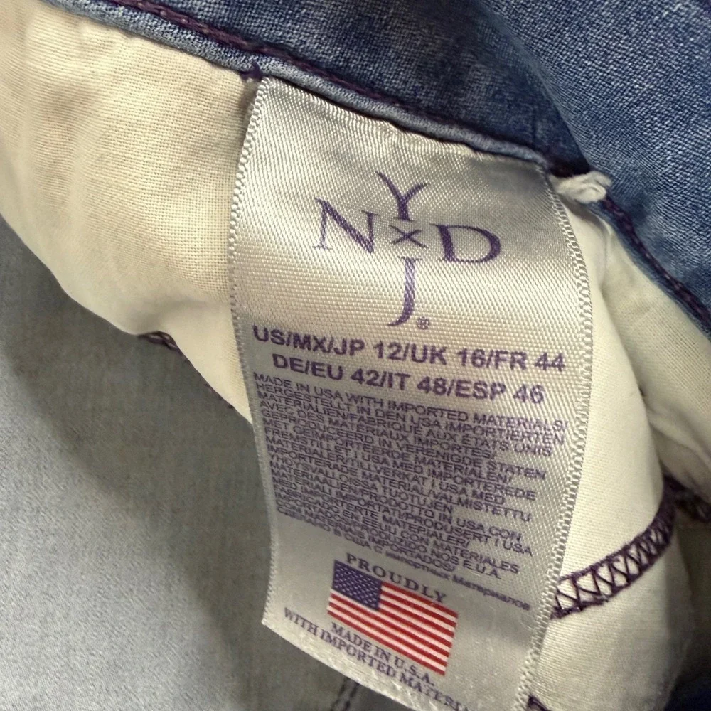 NYDJ Alina Legging Jeans Womens 12 Blue Medium Wash Lift Tuck Skinny Denim 1218